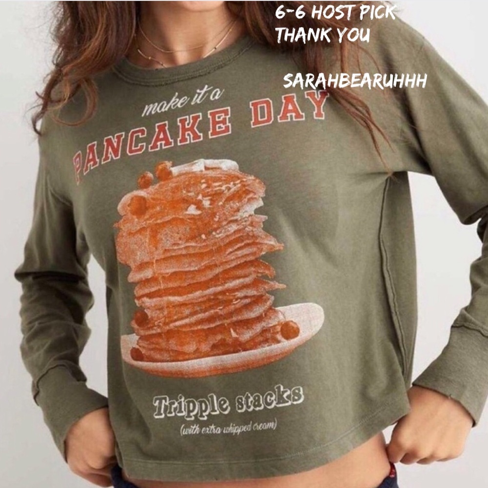 Aerie Short tee long sleeve Pancake day Mult sizes New !